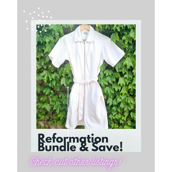 REFORMATION RENEWED WHITE DENIM SHORTS JUMPSUIT SIZE 0 ECO FRIENDLY - Picture 6 of 7